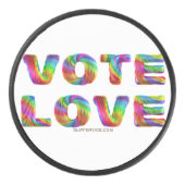 SlipperyJoe投票は平等な虹色の毛皮を愛する アイスホッケーパック (正面)