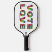 SlipperyJoe投票は平等な虹色の毛皮を愛する ピックルボールラケット (正面)