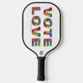 SlipperyJoe投票は平等な虹色の毛皮を愛する ピックルボールラケット (裏面)