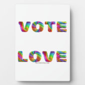 SlipperyJoe投票は平等な虹色の毛皮を愛する フォトプラーク (正面)