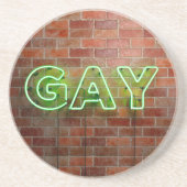 SlipperyJoe照明ゲイネオンの鮮やかな鮮やかなサイン コースター (正面)