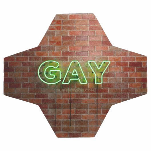 SlipperyJoe照明ゲイネオンの鮮やかな鮮やかなサイン サッカーボール (フラット)