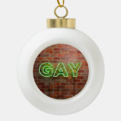 SlipperyJoe照明ゲイネオンの鮮やかな鮮やかなサイン セラミックボールオーナメント (正面)