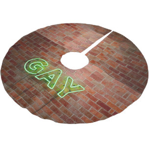 SlipperyJoe照明ゲイネオンの鮮やかな鮮やかなサイン ブラッシュドポリエステルツリースカート