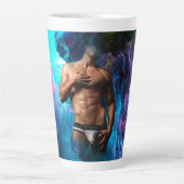 SlipperyJoe筋肉質の男の下着が膨らむ鮮やか。 カフェラテマグ (正面)