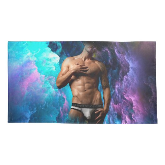 SlipperyJoe筋肉質の男の下着が膨らむ鮮やか。 枕カバー (裏面)