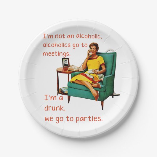 SlipperyJoe飲み物パーティーヴィンテージルームの社交 ペーパープレート (正面)