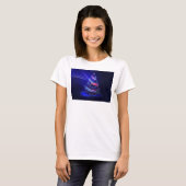 SlipperyJoe クリスマスツリー デジタル 透明 赤 Tシャツ (正面フル)