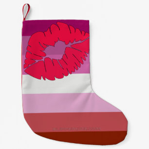 SlipperyJoe リップスティック レズビアン プライド フラグ 女性らしさ c スモールクリスマスストッキング