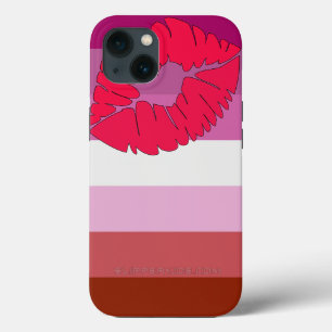 SlipperyJoe リップスティック レズビアン プライド フラグ 女性らしさ c iPhone 13ケース