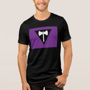SlipperyJoe レズビアン プライド フラッグ 強力なゲイ フェミニスト トライブレンドTシャツ