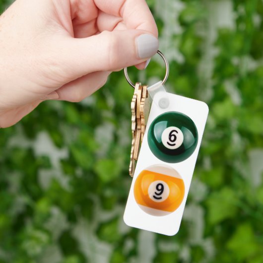 SlipperyJoe 69懸命プールテーブル2ビリヤード球 キーホルダー (手)