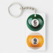 SlipperyJoe 69懸命プールテーブル2ビリヤード球 キーホルダー (正面)