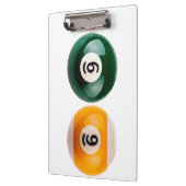 SlipperyJoe 69懸命プールテーブル2ビリヤード球 クリップボード (左)