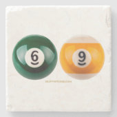 SlipperyJoe 69懸命プールテーブル2ビリヤード球 ストーンコースター (正面)