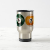 SlipperyJoe 69懸命プールテーブル2ビリヤード球 トラベルマグ (中央)