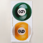 SlipperyJoe 69懸命プールテーブル2ビリヤード球 ビーチタオル (正面)