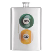 SlipperyJoe 69懸命プールテーブル2ビリヤード球 フラスク (正面)