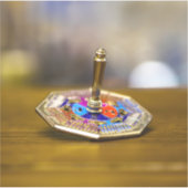 SlipperyJoe Hanukkah dreidel gift octagonal base b シール (正面)