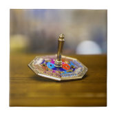 SlipperyJoe Hanukkah dreidel gift octagonal base b タイル (正面)
