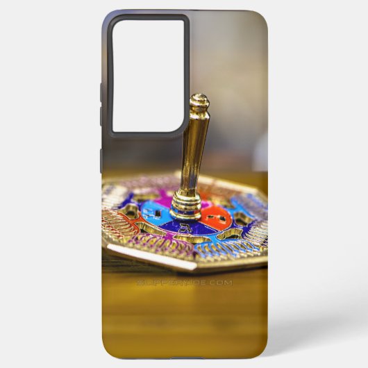SlipperyJoe Hanukkah dreidel gift octagonal base b Samsung Galaxyケース (裏面)