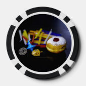 SlipperyJoe Hanukkah symbolic still life holiday e ポーカーチップ (裏面)