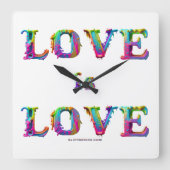 SlipperyJoe love is love ドロドロと溶け出すダイナミックな輝き スクエア壁時計 (正面)