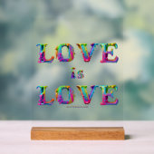 SlipperyJoe love is love 滴る溶けるダイナミック アクリルサイン (ニュートラル)