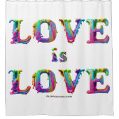 SlipperyJoe love is love 滴る溶けるダイナミック シャワーカーテン (正面)