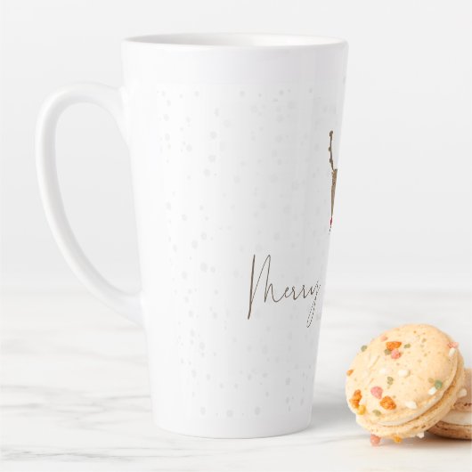 SlipperyJoe Merry Christmasトナカイ赤い鼻 カフェラテマグ (インサイチュ)