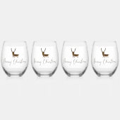 SlipperyJoe Merry Christmasトナカイ赤い鼻 ステムなしワイングラス (裏面)