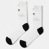 SlipperyJoe Merry Christmasトナカイ赤い鼻 ソックス (左)