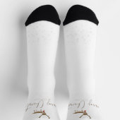 SlipperyJoe Merry Christmasトナカイ赤い鼻 ソックス (上部)