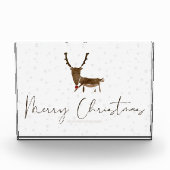 SlipperyJoe Merry Christmasトナカイ赤い鼻 フォトブロック (正面)