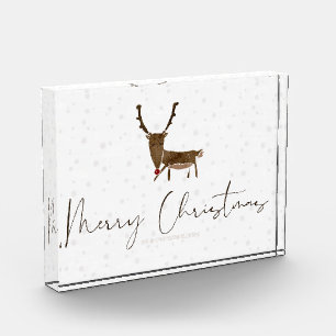 SlipperyJoe Merry Christmasトナカイ赤い鼻 フォトブロック