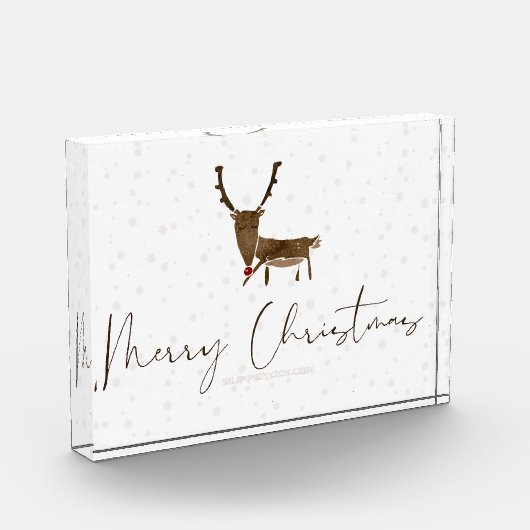 SlipperyJoe Merry Christmasトナカイ赤い鼻 フォトブロック (左)