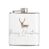 SlipperyJoe Merry Christmasトナカイ赤い鼻 フラスク (正面)