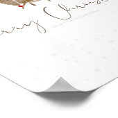 SlipperyJoe Merry Christmasトナカイ赤い鼻 ポスター (角)