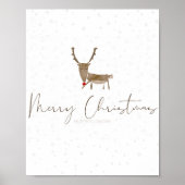 SlipperyJoe Merry Christmasトナカイ赤い鼻 ポスター (正面)