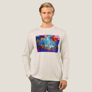SlipperyJoe NYC グラフィティ 月 渦巻く トライブレンドTシャツ