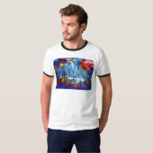 SlipperyJoe NYC グラフィティ 月 渦巻く Tシャツ (正面フル)