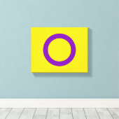 SlipperyJoe'sインターセックスプライドフラグゲイギフトLGBTQI キャンバスプリント (インサイチュ (ウッドフロア))