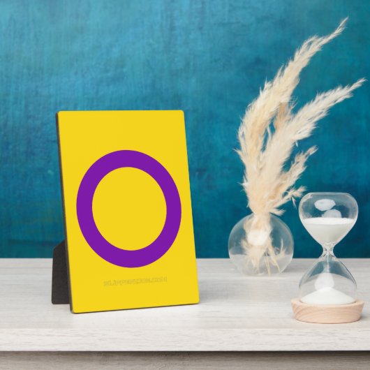 SlipperyJoe'sインターセックスプライドフラグゲイギフトLGBTQI フォトプラーク (側面)