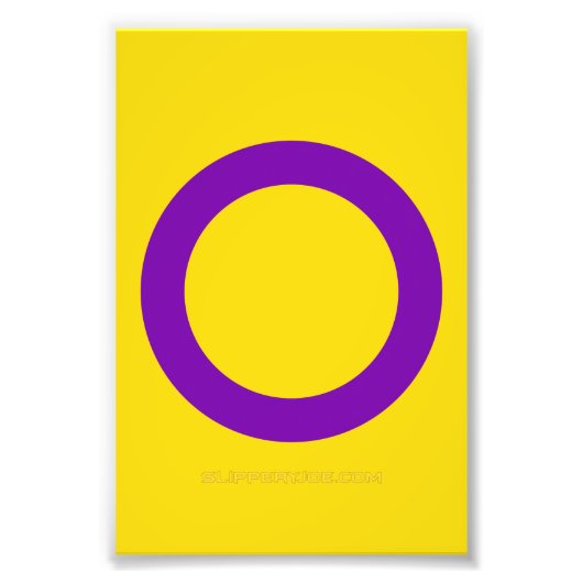 SlipperyJoe'sインターセックスプライドフラグゲイギフトLGBTQI フォトプリント (正面)