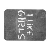 SlipperyJoe's私は女の子の汚い黒板のwritin好き マグネット (横)