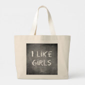 SlipperyJoe's私は女の子の汚い黒板のwritin好き ラージトートバッグ (裏面)