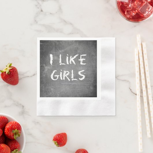 SlipperyJoe's私は女の子の汚い黒板のwritin好き 縁ありカクテルナプキン (インサイチュ)