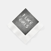 SlipperyJoe's私は女の子の汚い黒板のwritin好き 縁ありカクテルナプキン (角)