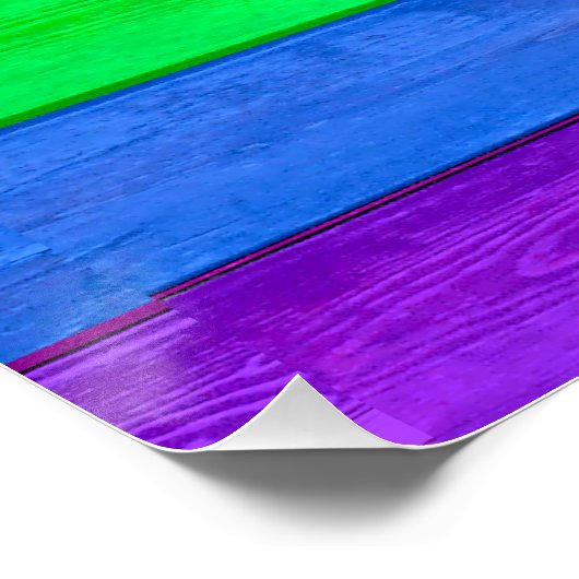 SlipperyJoe's インクルーシブ ゲイ プライド フラグ テクスチャード ルスティック ポスター (コーナー)