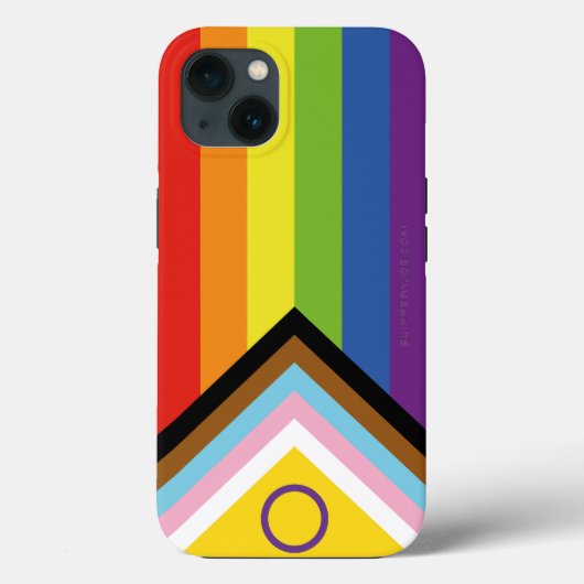 SlipperyJoe's インターセックスプライドフラグ黄色背景 Case-Mate iPhoneケース (裏面)